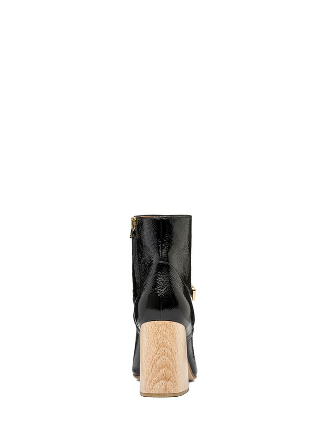 Ankle Boot Marni Half boot in varnished calfskin with wooden heel Woman