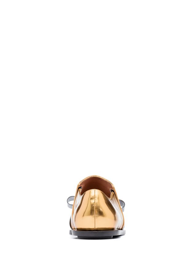 Moccasin Marni Loafer in laminated calfskin with bow Woman