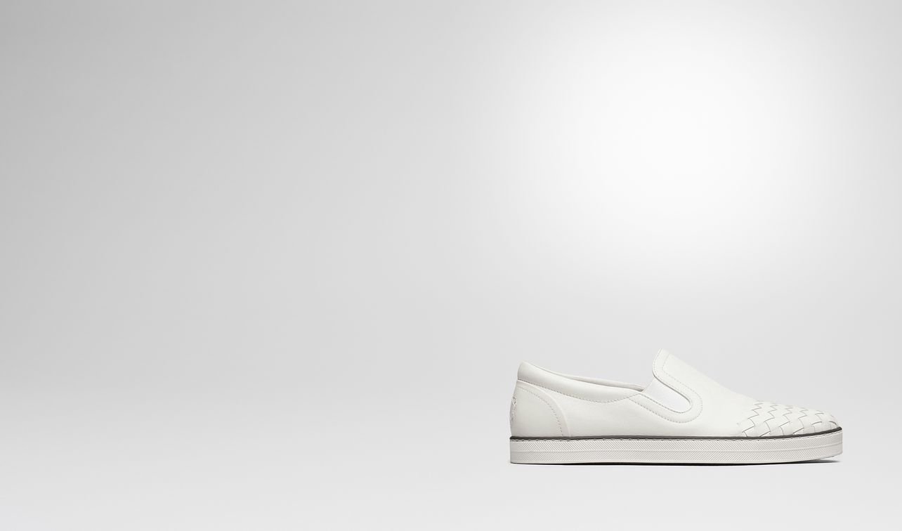 bianco intrecciato calf sail sneaker landing