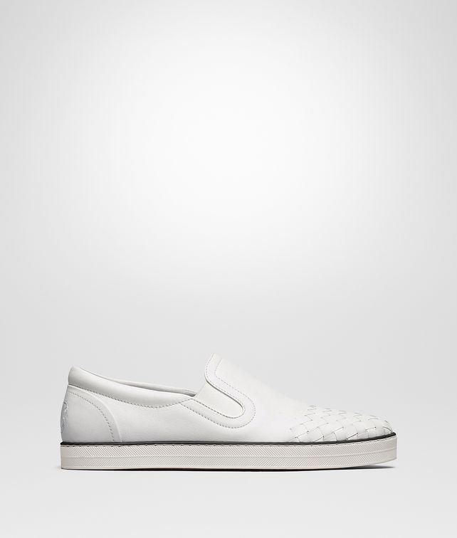 BOTTEGA VENETA SAIL SNEAKER IN BIANCO CALF, INTRECCIATO DETAILS Trainers Man fp