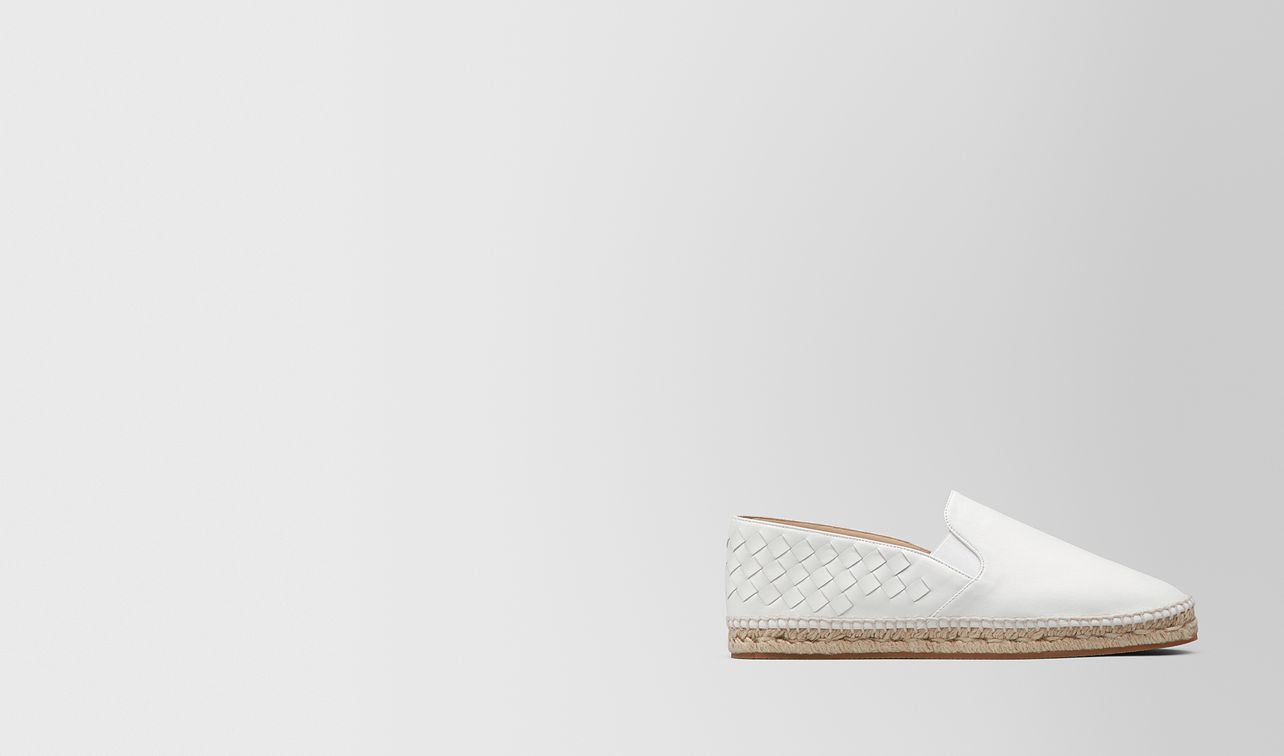 bianco intrecciato nappa gala espadrille landing