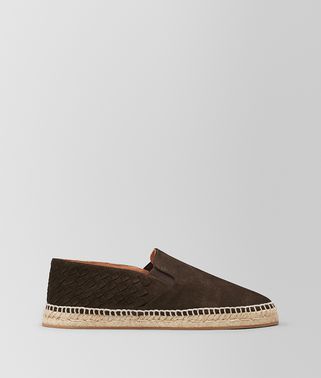 GALA ESPADRILLE IN ESPRESSO SUEDE, INTRECCIATO DETAILS