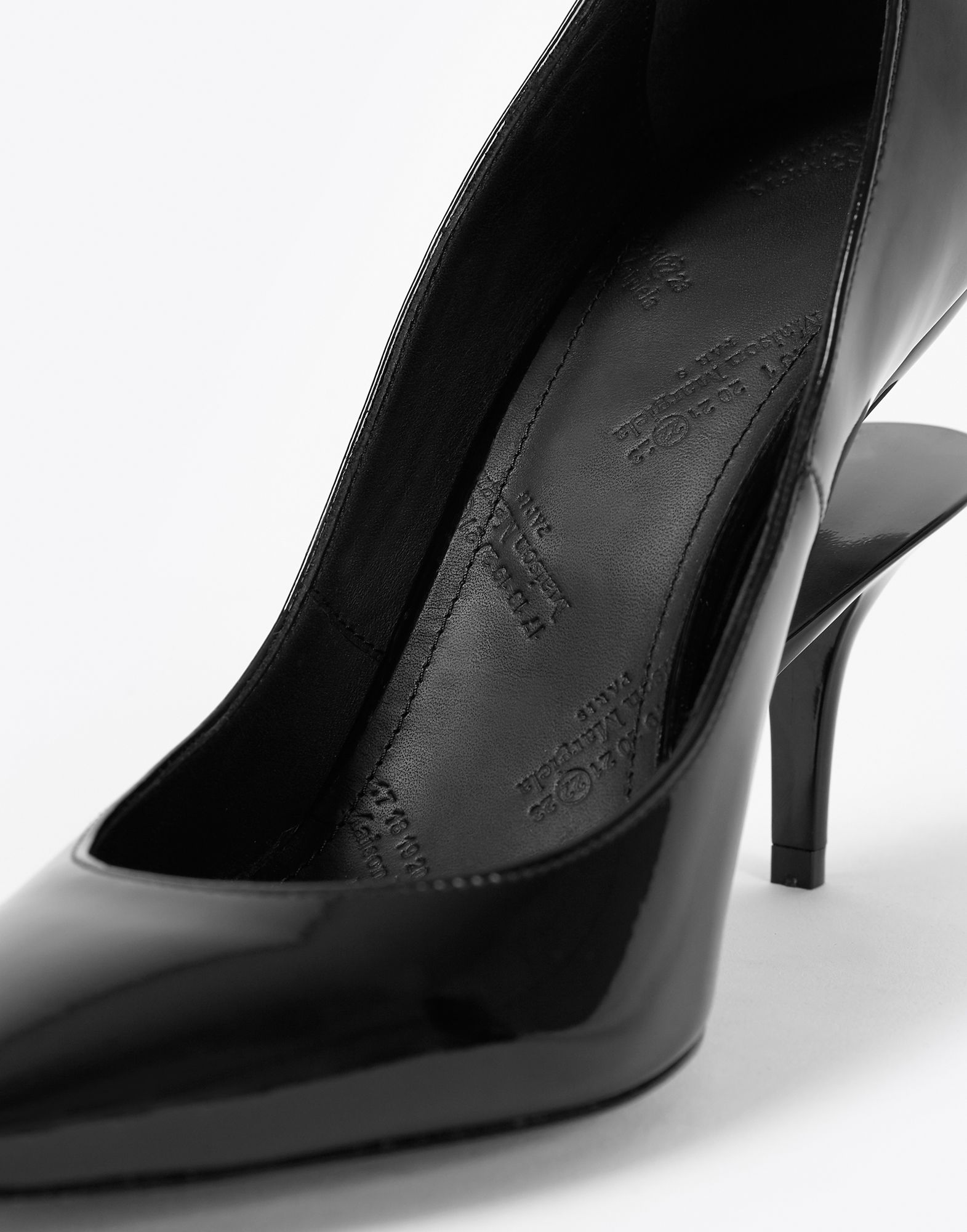 Maison Margiela Black Patent Pumps With a Cutout Heel Women | Maison ...