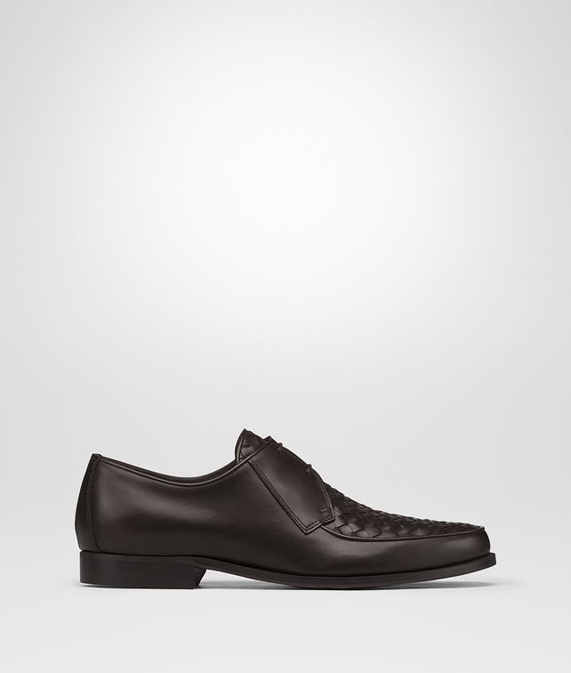 BOTTEGA VENETA CHET DERBY LACE UP IN ESPRESSO INTRECCIATO CALF Lace Ups Man fp
