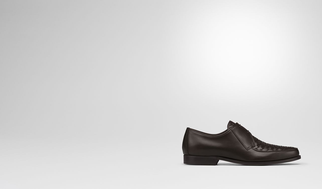 chet derby lace up in espresso intrecciato calf landing