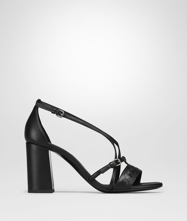 BOTTEGA VENETA CHERBOURG SANDAL IN NERO NAPPA, INTRECCIATO DETAILS Sandals Woman fp