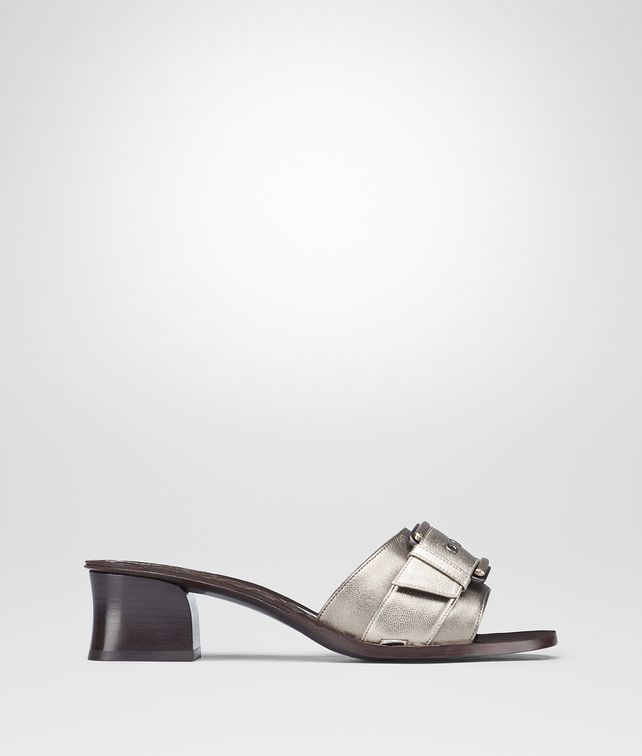 BOTTEGA VENETA RAVELLO SANDAL IN LIGHT SILVER ARGENTO ANTIQUE NAPPA Pump or Sandal Woman fp