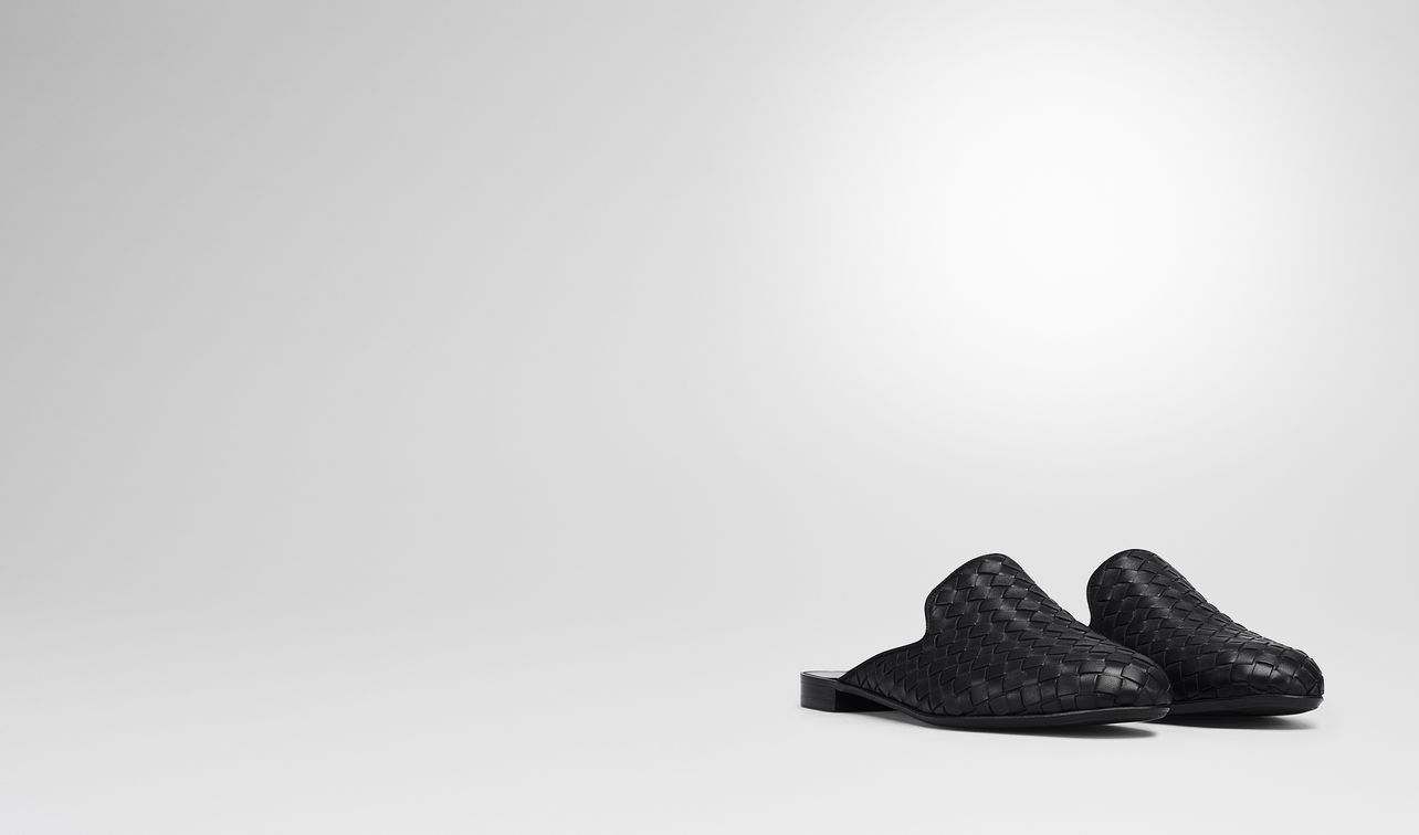nero intrecciato nappa fiandra slipper landing