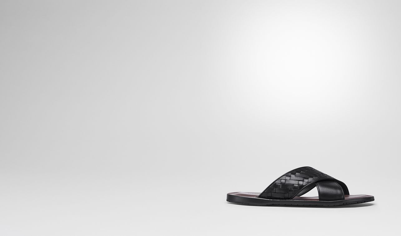 sandali sapa crisscross in intrecciato vitello nero landing