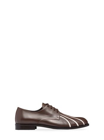 Marni Lace-up Oxford in brown and white calfskin Man