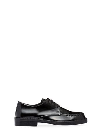 Marni Lace-up in black calfskin with stitchwork Man