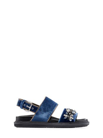 Marni Velvet fussbett with blue crystals Woman