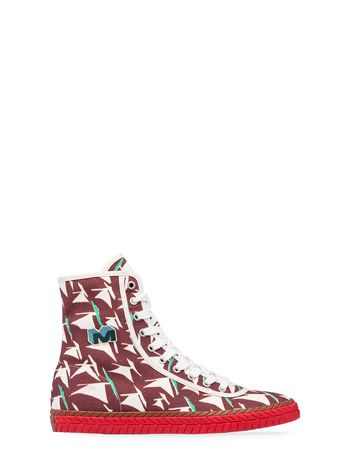 Marni High-top sneaker in canvas with Sail print Man