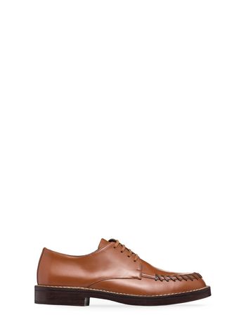 Marni Lace-up in brown calfskin with stitchwork Man