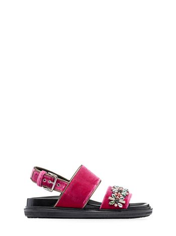Marni Velvet fussbett with pink crystals Woman