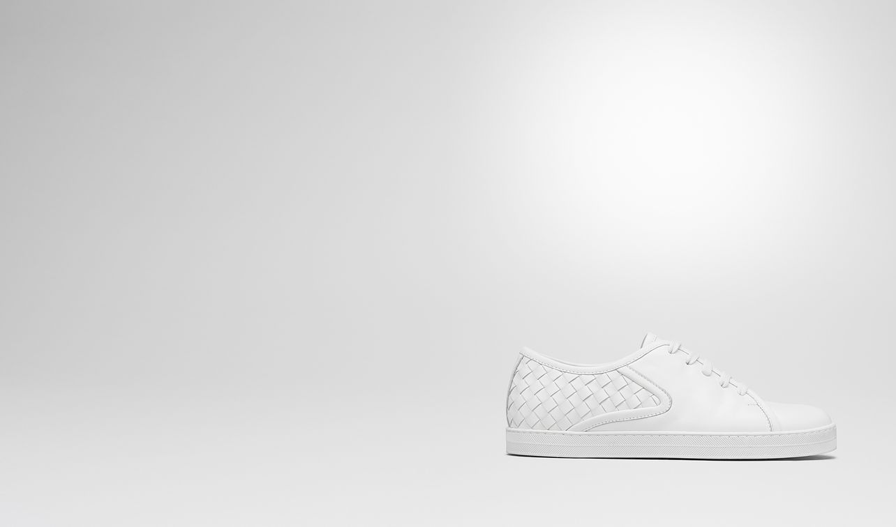 bianco intrecciato nappa carmel sneaker landing