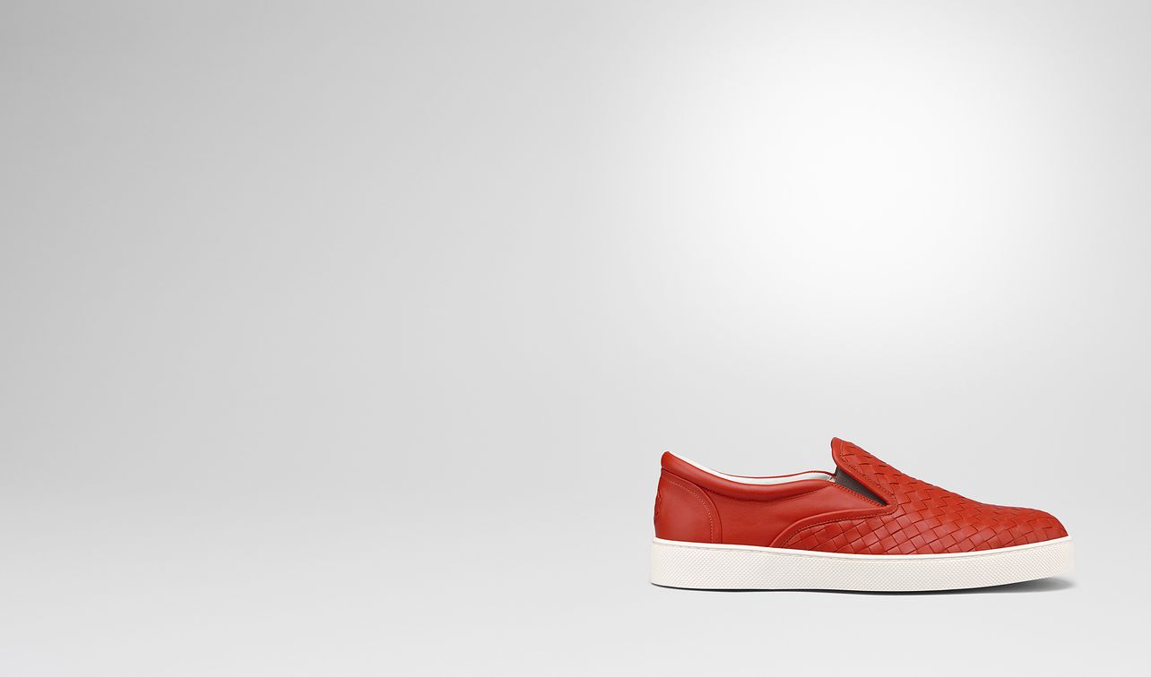 dark terracotta intrecciato nappa dodger sneaker landing