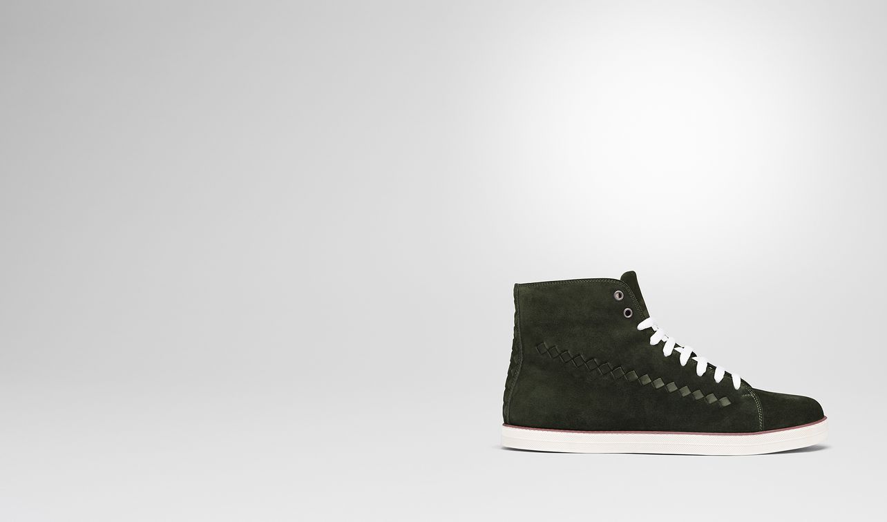 dark moss suede glax sneaker landing
