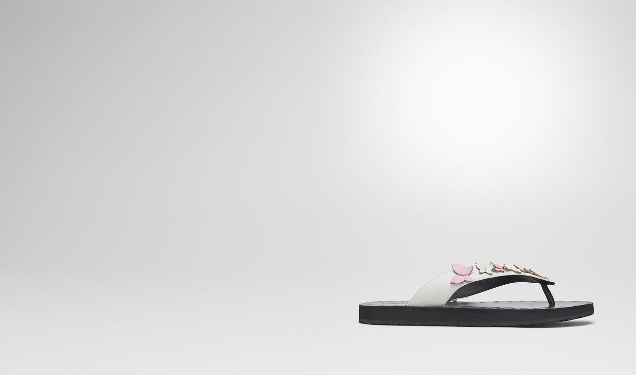 multicolor calf butterfly flip flop landing