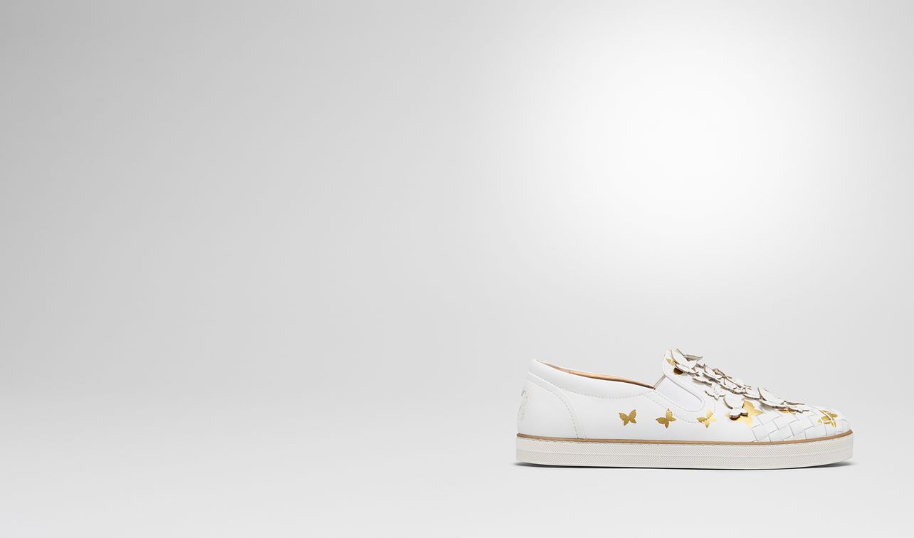 bianco intrecciato calf sail sneaker landing