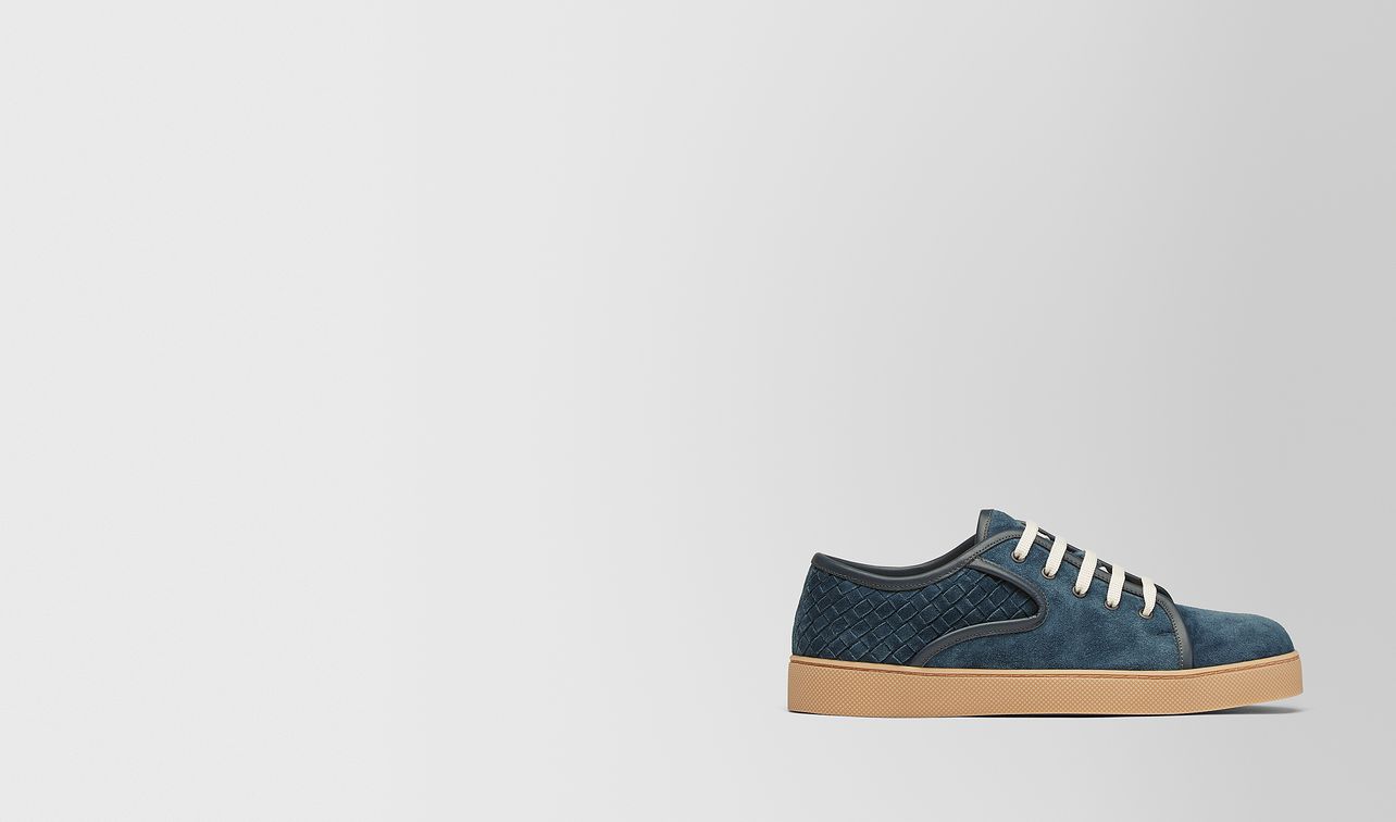 denim blue intrecciato suede dodger sneaker landing