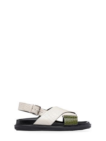 Marni Fussbett in croc print calfskin Woman