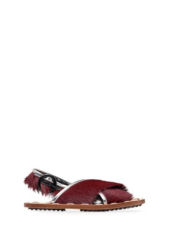 Marni Sandal in pony effect calfskin Woman
