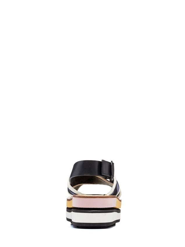 Wedges Marni Wedge in two-color cotton ribbon Woman