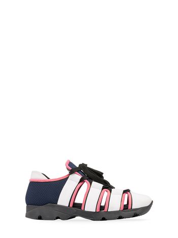 Marni Sneaker in white, blue and pink technical fabric Woman