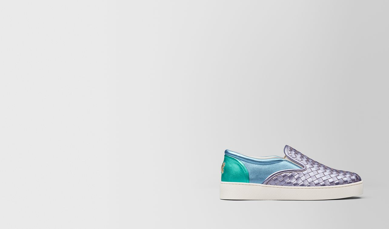 multicolor intrecciato nappa lamé dodger sneaker landing