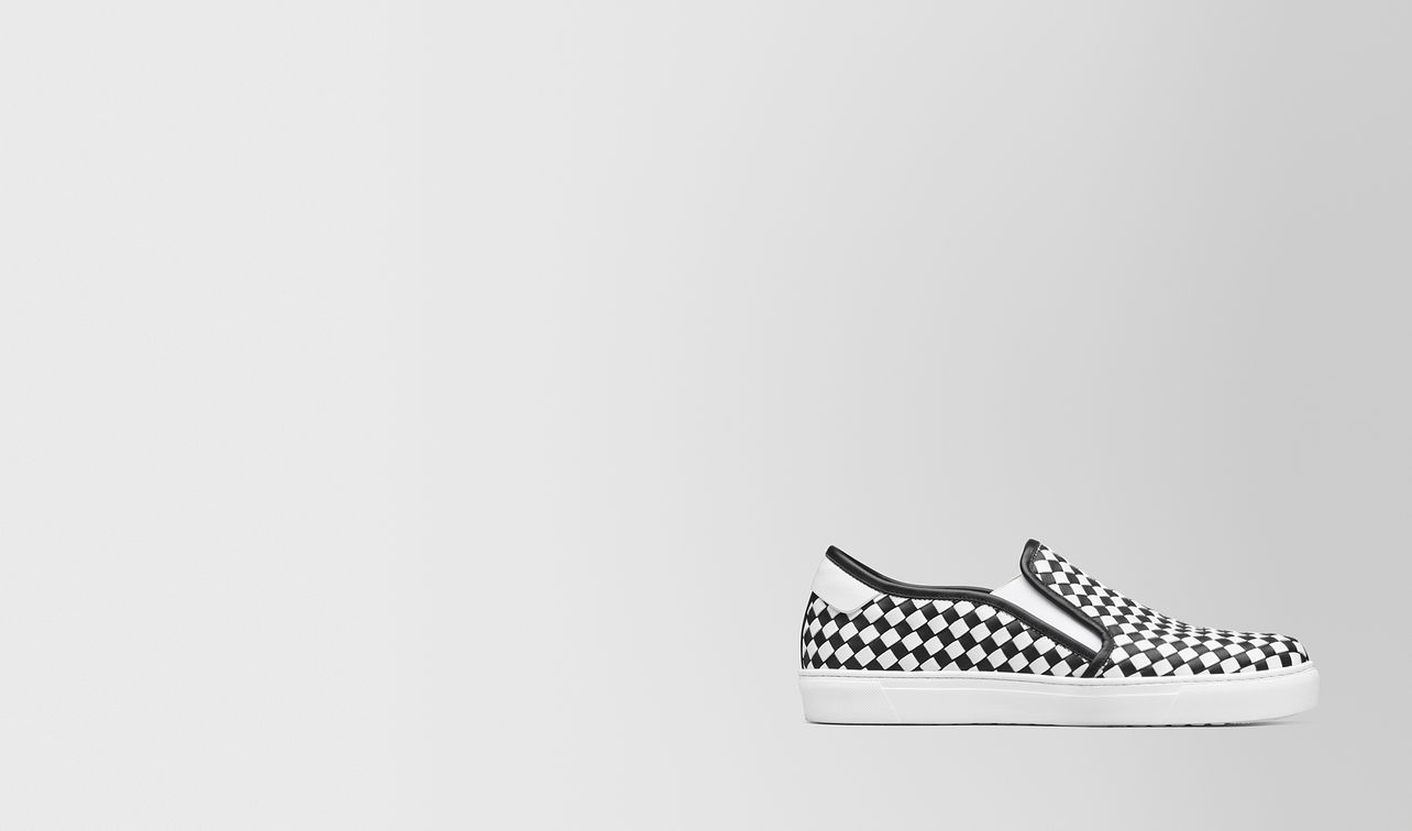 nero/bianco calf bv checker slip-on landing