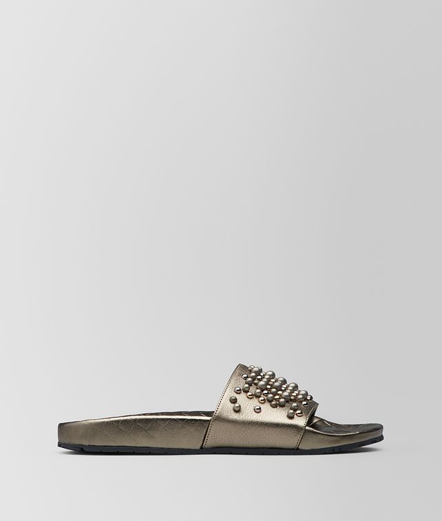 BOTTEGA VENETA SANDALES LAKE EN CUIR NAPPA NERO ARGENTO ANTIQUE Sandales Femme fp