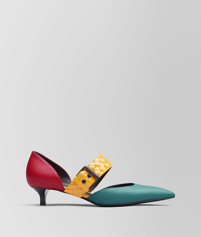 BOTTEGA VENETA D'ORSAY KITTEN HEELS AUS NAPPA IN AQUA Pumps Damen fp