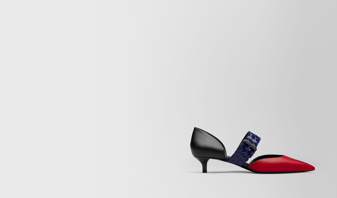 d'orsay kitten heels aus nappa in china red landing
