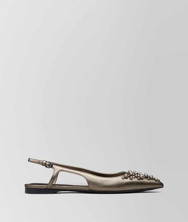 BOTTEGA VENETA ARGENTO ANTIQUE NAPPA BALLERINA Flat Woman fp