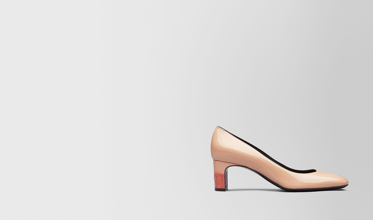 peach rose patent calf isabella pump landing
