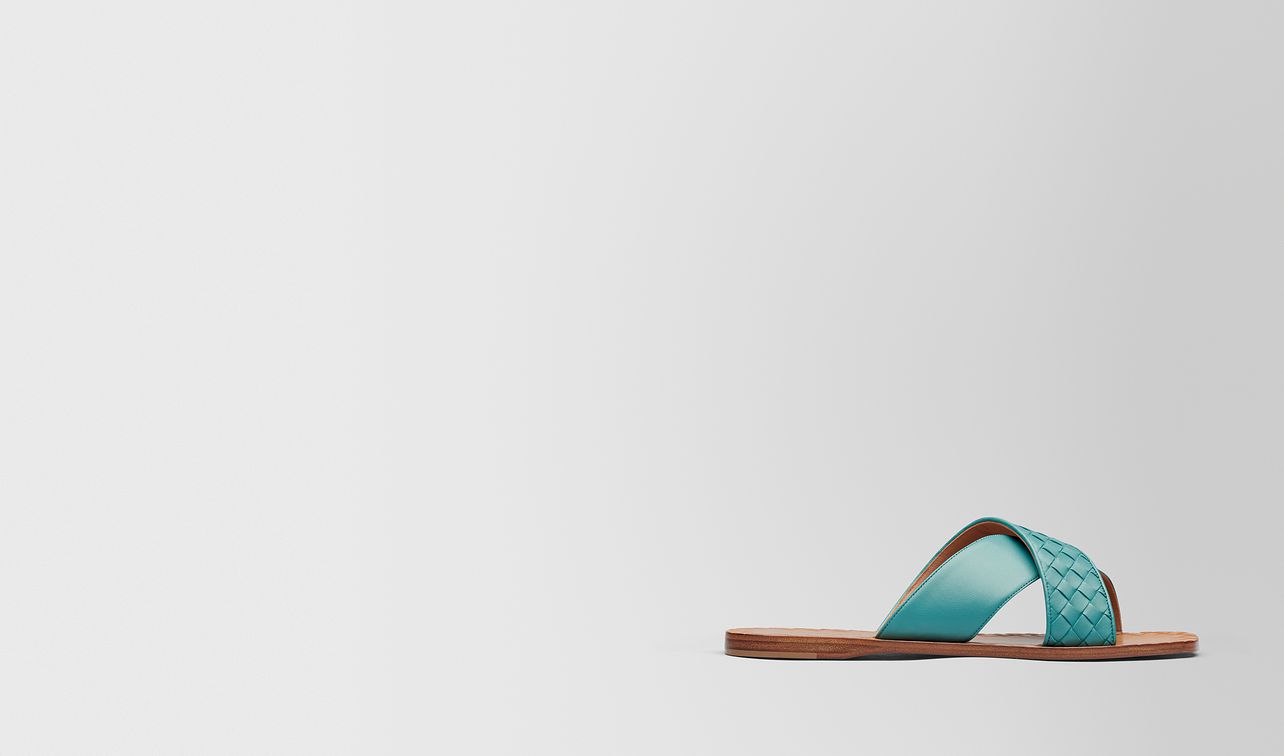 sandales ravello en cuir nappa intrecciato aqua landing