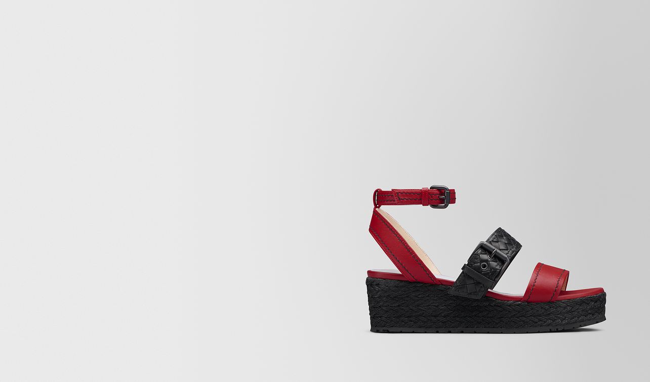 china red/nero nappa espadrille wedge landing