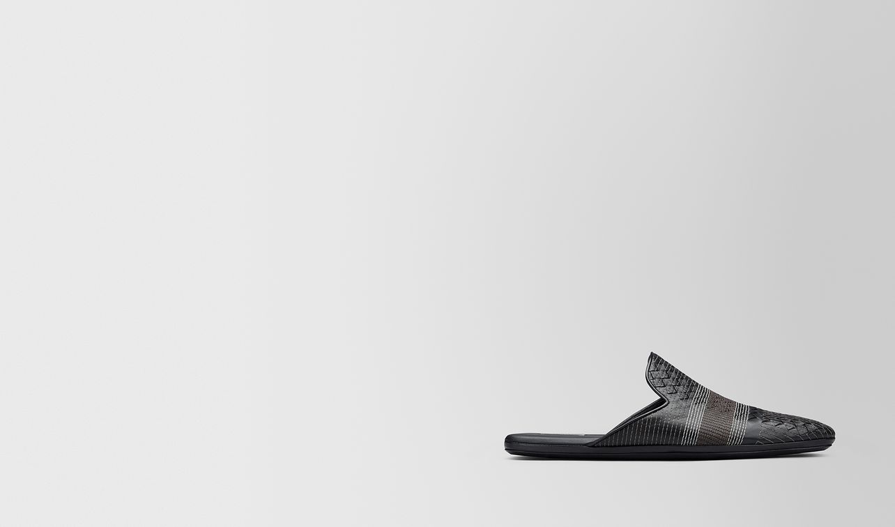 nero intrecciato nappa stitching fiandra slipper landing