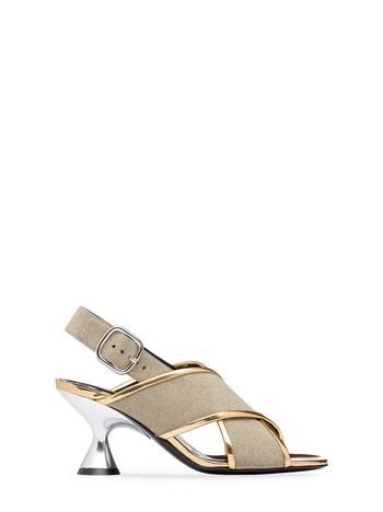 Marni Glittery calfskin sandal with spool heel Woman