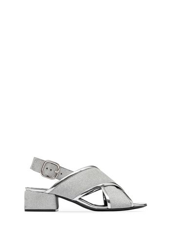 Marni Glittery calfskin sandal with square heel Woman