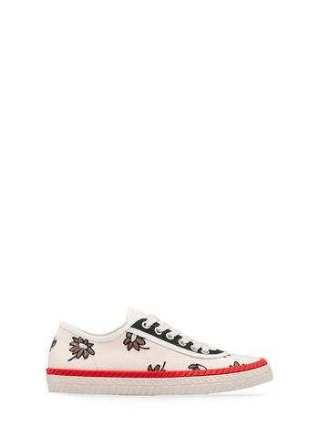 Marni Beige canvas sneaker with Frank Navin Petals print Woman