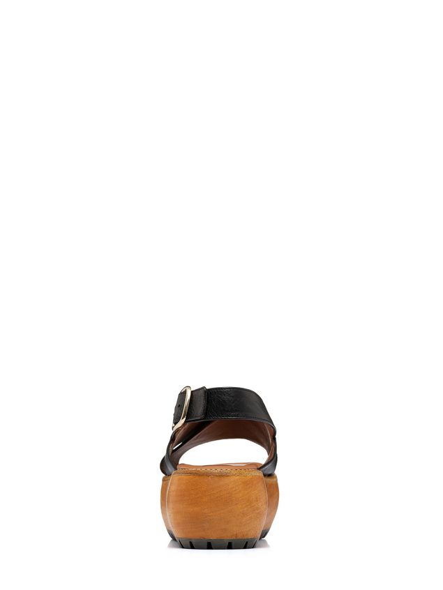 Wedges Marni Nappa leather cross-over wedge Woman