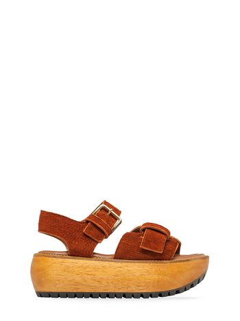 Marni Two-strap calfskin wedge Woman