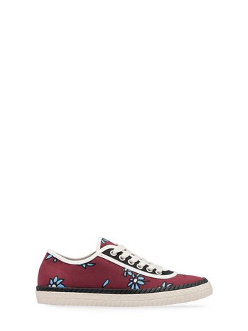 Marni Burgundy canvas sneaker with Frank Navin Petals print Woman
