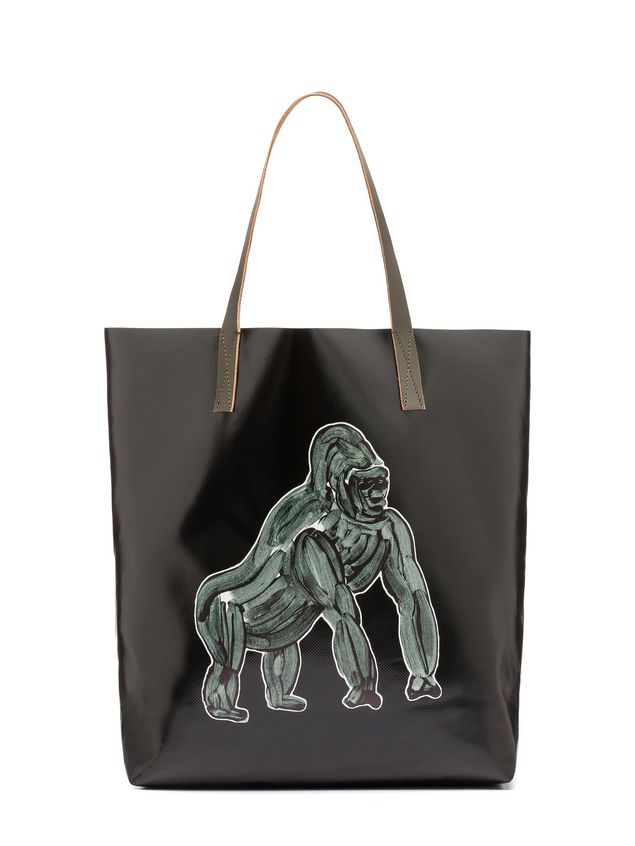 Tote Bag In Pvc With Gorilla Print By Frank Navin From The Marni Marni Tote Bag In Pvc With Gorilla Print By Frank Navin Man 1