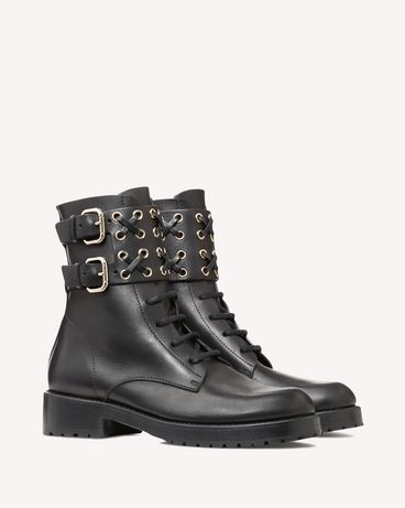 REDValentino ROCK RUFFLES COMBAT BOOT