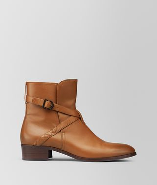 DARK LEATHER CALF ANKLE BOOT