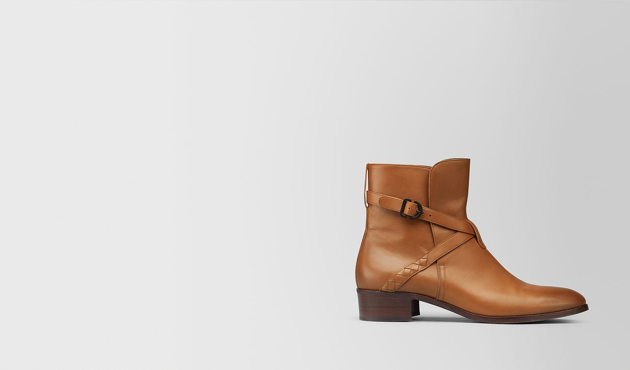 dark leather calf ankle boot landing