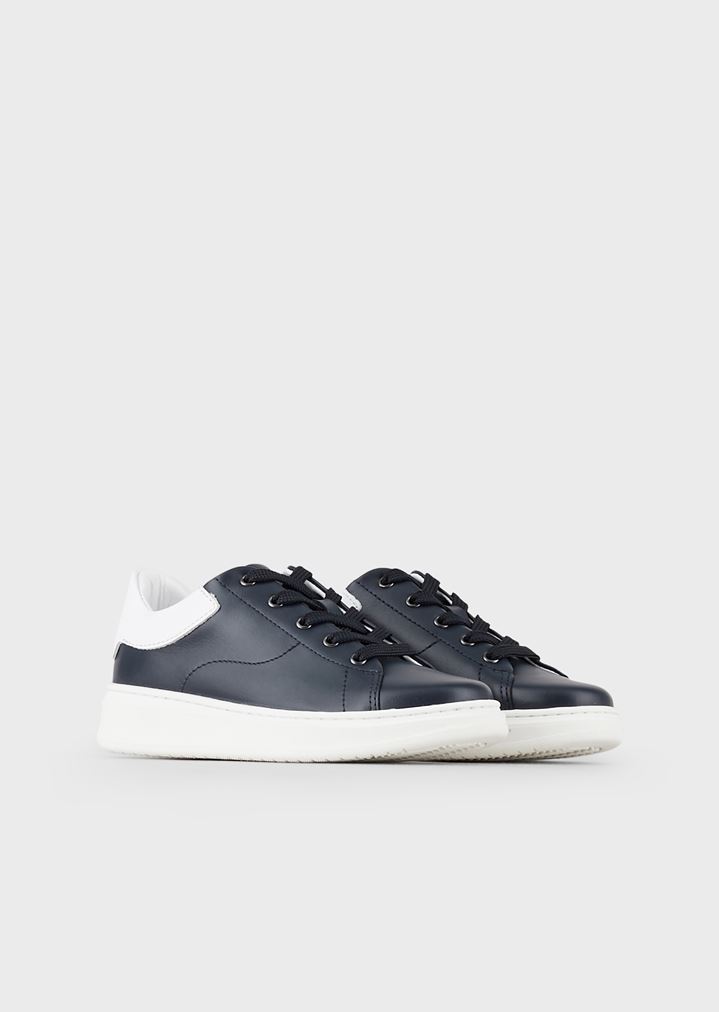 Sneakers de napa con logotipo Emporio Armani Sneakers de napa con logotipo Emporio Armani